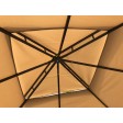 132 Inch x 132 Inch Meta Gazebo With Two Sides Awning