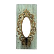 22 Inch Wall Mirror with Candle Holder- Grey