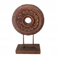 Antique Brown Cricle Decor On Stand