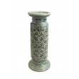 12" Scroll Candle Holder-Blue