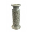12" Scroll Candle Holder-Grey