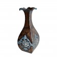 17.5" Copper/Blue Metal Vase