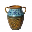 Blue and Yellow Vase with Handle