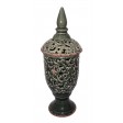 17" Green Pierced Lidded Jar