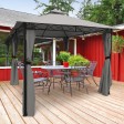 10FT X 10FT WITH 2-TIER SOFT TOP GAZEBO/GREY COLOR