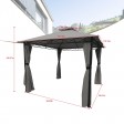 10FT X 10FT WITH 2-TIER SOFT TOP GAZEBO/GREY COLOR