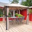 10FT X 13FT WITH 2-TIER SOFT TOP GAZEBO/DARK TAN COLOR