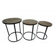 WOODEN METAL FLOWER STAND S/3