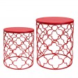 Set of 2 Round Metal Side Table