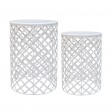 Angel Set of 2 White Side Table