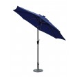 9 FT Aluminum Umbrella with Crank and Solar Guide Tubes - Black Pole/Blue Fabric