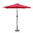 9 FT Aluminum Umbrella With Crank and Solar Guide Tubes - Brown Pole