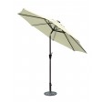 9 FT Aluminum Umbrella With Crank and Solar Guide Tubes - Brown Pole