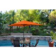 6.5FT x 10FT Aluminum Patio Market Umbrella Tilt with Crank - Orange Fabric/Black Pole