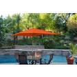 6.5FT x 10FT Aluminum Patio Market Umbrella Tilt with Crank - Orange Fabric/Bronze Pole
