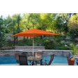 6.5FT x 10FT Aluminum Patio Market Umbrella Tilt with Crank - Orange Fabric/Grey Pole