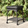 Outdoor Black Wicker Patio Furniture End Table