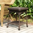 Outdoor Espresso Wicker Patio Furniture End Table