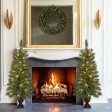 3.5 Feet. Pre-lite Artificial Christmas Tree With Plastic Pot Stand - Set of 2