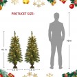 3.5 Feet. Pre-lite Artificial Christmas Tree With Plastic Pot Stand - Set of 2