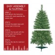 4 Feet. Pre-Lit Artificial Christmas Tree
