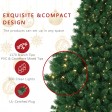 7.5 Feet. Pre-Lit Artificial Christmas Tree With Metal Base