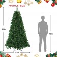 7.5 Feet. Pre-Lit Artificial Christmas Tree With Metal Base