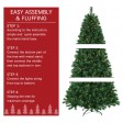 7.5 Feet. Pre-Lit Artificial Christmas Tree With Metal Base