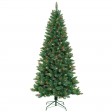 7 Feet. Slim Pre-Lit Artificial Christmas Tree With Metal Stand