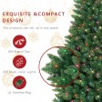 7 Feet. Slim Pre-Lit Artificial Christmas Tree With Metal Stand