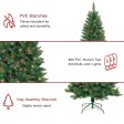 7 Feet. Slim Pre-Lit Artificial Christmas Tree With Metal Stand