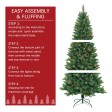 7 Feet. Slim Pre-Lit Artificial Christmas Tree With Metal Stand