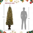 7 Feet. Pre-Lit Artificial Christmas Tree With Bronze MgO Urn Base