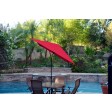 6.5FT x 10FT Aluminum Patio Market Umbrella Tilt with Crank - Black Pole