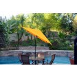 6.5FT x 10FT Aluminum Patio Market Umbrella Tilt with Crank - Black Pole