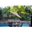 6.5FT x 10FT Aluminum Patio Market Umbrella Tilt with Crank - Champagne  Pole