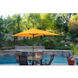 6.5FT x 10FT Aluminum Patio Market Umbrella Tilt with Crank - Yellow Fabric/Champagne  Pole