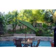 6.5FT x 10FT Aluminum Patio Market Umbrella Tilt with Crank - Green Fabric/Champagne  Pole