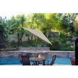 6.5FT x 10FT Aluminum Patio Market Umbrella Tilt with Crank - Tan Fabric/Bronze Pole