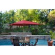 6.5FT x 10FT Aluminum Patio Market Umbrella Tilt with Crank - Burgundy Fabric/Bronze Pole