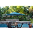 6.5FT x 10FT Aluminum Patio Market Umbrella Tilt with Crank - Turquoise Fabric/Bronze Pole