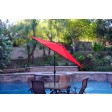 9ft. Aluminum Patio Market Umbrella Tilt with Crank - Red Fabric/Black Pole