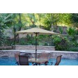 9ft. Aluminum Patio Market Umbrella Tilt with Crank - Tan Fabric/Black Pole