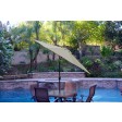 9ft. Aluminum Patio Market Umbrella Tilt with Crank - Tan Fabric/Black Pole