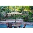 6.5FT x 10FT Aluminum Patio Market Umbrella Tilt with Crank - Tan Fabric/Black Pole