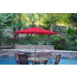 9ft. Aluminum Patio Market Umbrella Tilt with Crank - Red Fabric/Bronze Pole