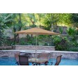 9ft. Aluminum Patio Market Umbrella Tilt With Crank - Grey Pole