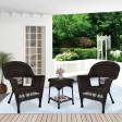 Wicker Chair And End Table Set Without Cushion