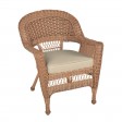 Honey Wicker Chair With Cushion