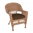 Honey Wicker Chair With Cushion